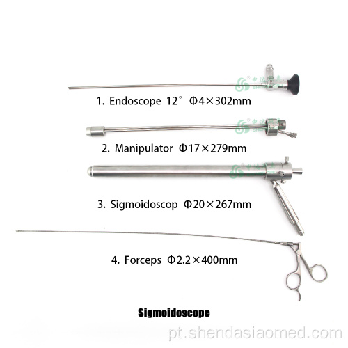 Instrumentos cirúrgicos de aço inoxidável médicos sigmoidoscópio